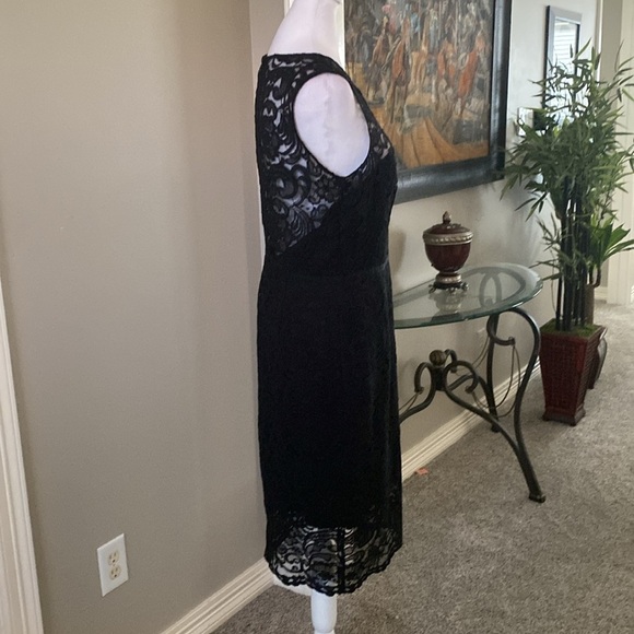 Vince Camuto Black Sleeveless Sheath Cocktail Midi Dress size 10 - Picture 4 of 15